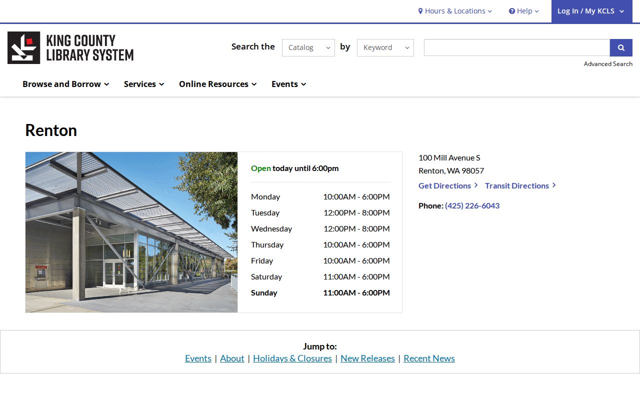 Renton people directories research through the Renton Library catalog and services