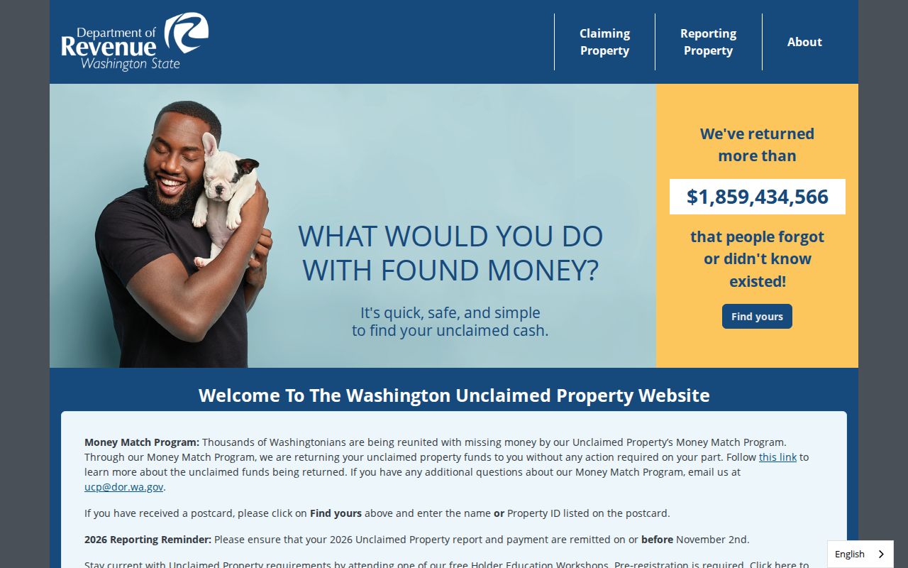 Renton public records owner-name search in Washington Unclaimed Property
